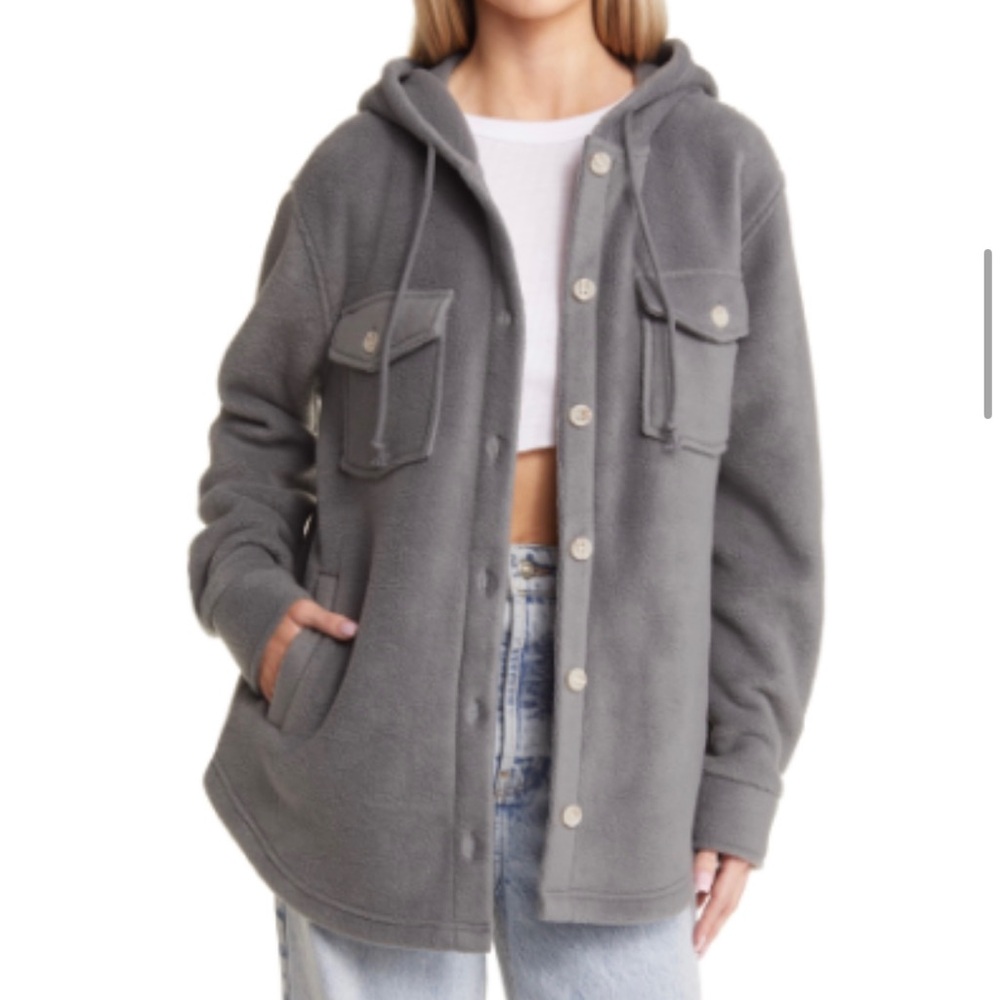 Thread & Supply Hooded Fleece Shacket